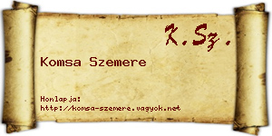 Komsa Szemere névjegykártya